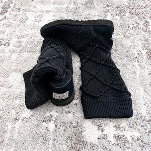Tall Black Knit UGG Boots